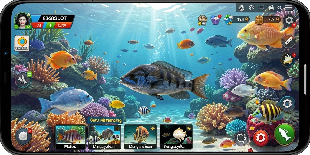 Tampilan gameplay 8368SLOT yang memukau saat memancing.