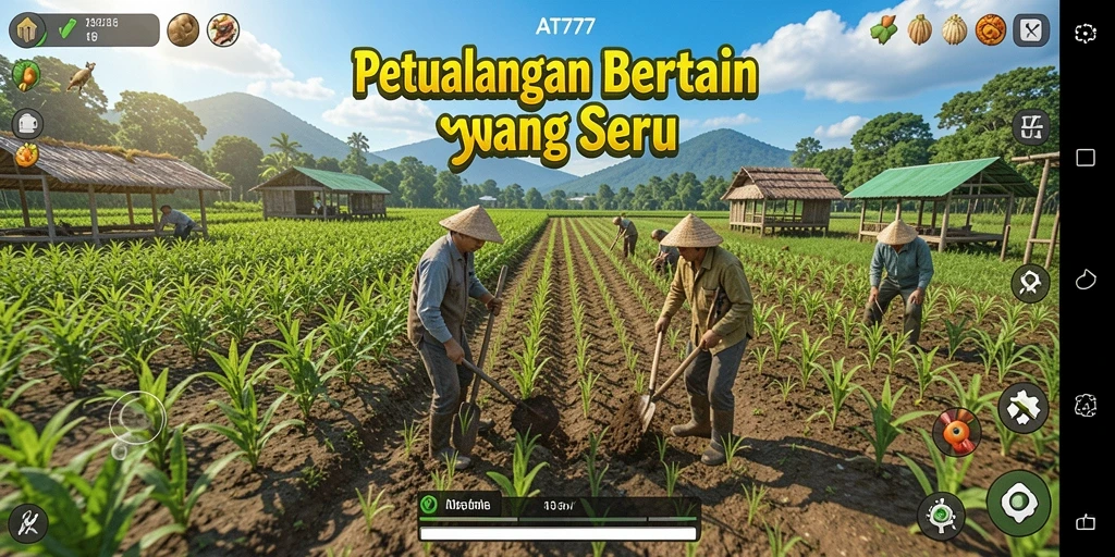 Screenshot AT777 menampilkan gameplay menarik dan aktivitas bertani yang seru.