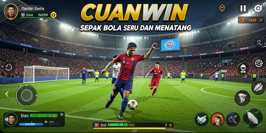 Tampilan menarik dari gameplay CUANWIN dalam aksi sepak bola.
