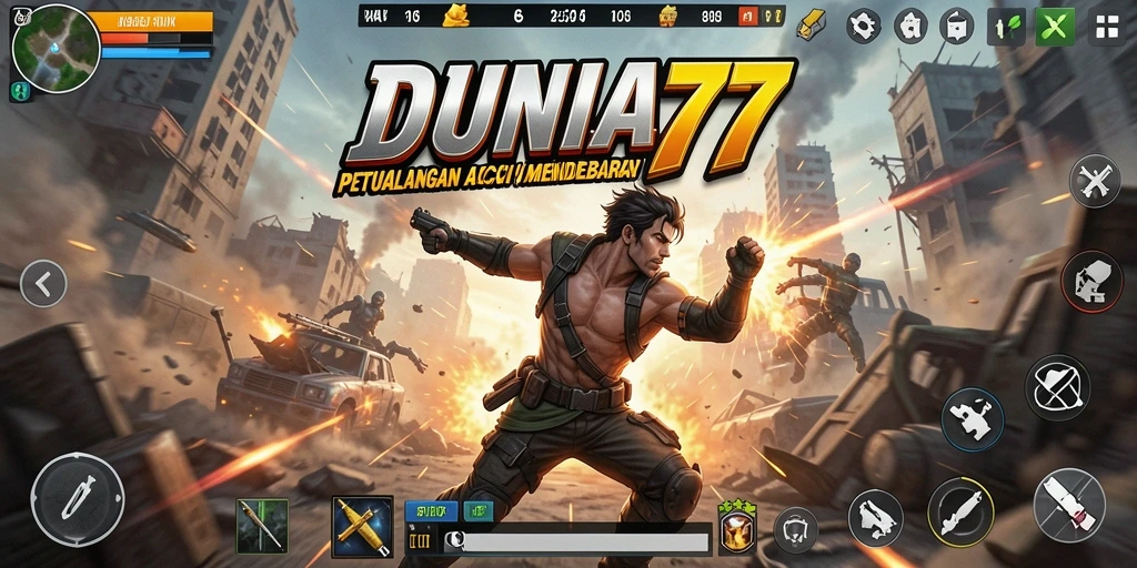 Screenshot DUNIA77 menampilkan aksi mendebarkan dalam gameplay yang intens.