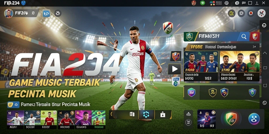 Screenshot utama FIFA234 menampilkan gameplay musik yang seru dan dinamis.