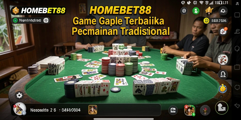 Tampilan gameplay menarik dari HOMEBET88 saat bermain Gaple.