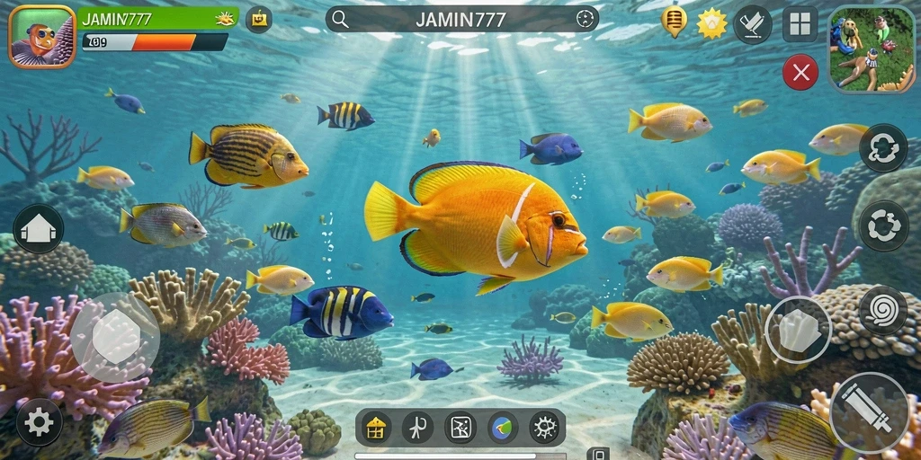Gameplay menembak ikan yang seru dan interaktif.