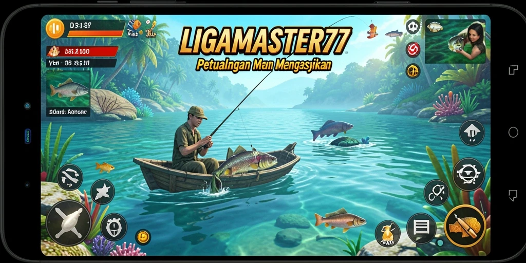 Tangkapan ikan besar di LIGAMASTER77 dengan latar belakang pemandangan indah.