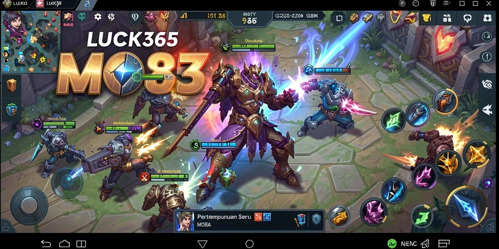 Tampilan gameplay LUCK365 yang mendebarkan saat pertempuran hero berlangsung.