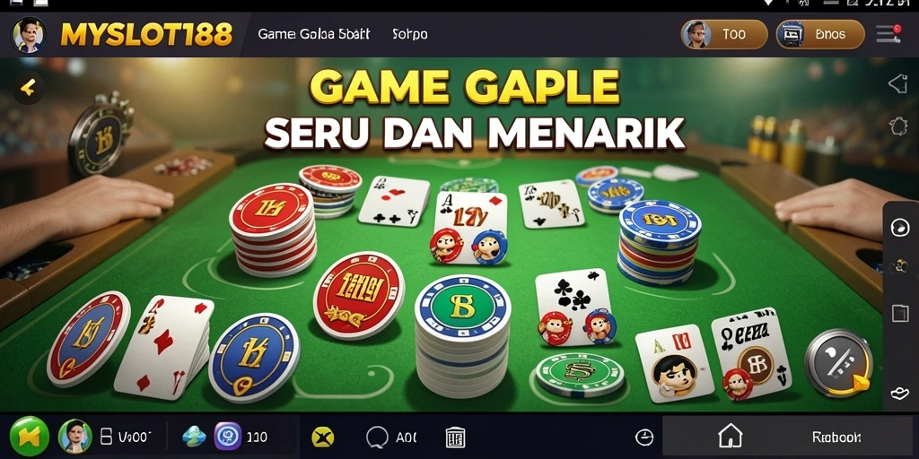 Screenshot gameplay Gaple dalam MYSLOT188 yang seru dan interaktif.