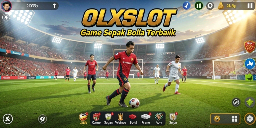 Gameplay menegangkan OLXSLOT di lapangan sepak bola.