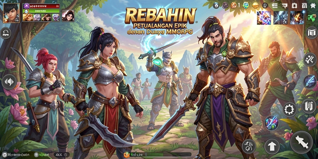 Tampilan gameplay menarik dari REBAHIN dalam petualangan MMORPG.
