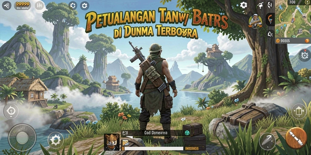 Screenshot gameplay RR999 menampilkan dunia terbuka penuh petualangan.