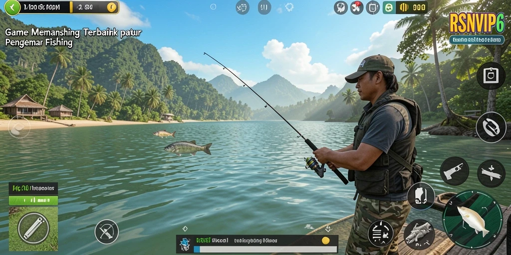 Screenshot gameplay RSNVIP6 yang menampilkan pengalaman memancing yang seru.