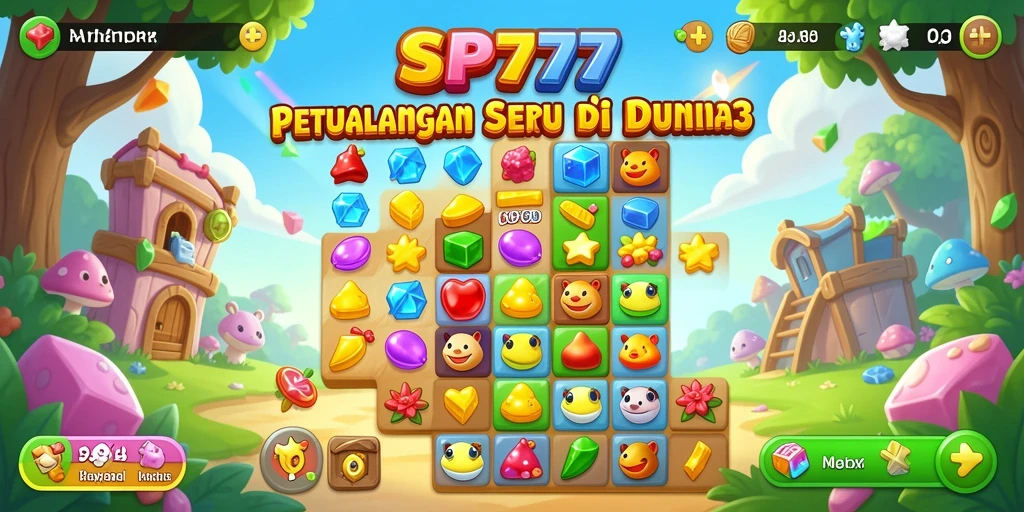 Tangkapan layar SP777 menunjukkan gameplay Match-3 yang mengasyikkan.