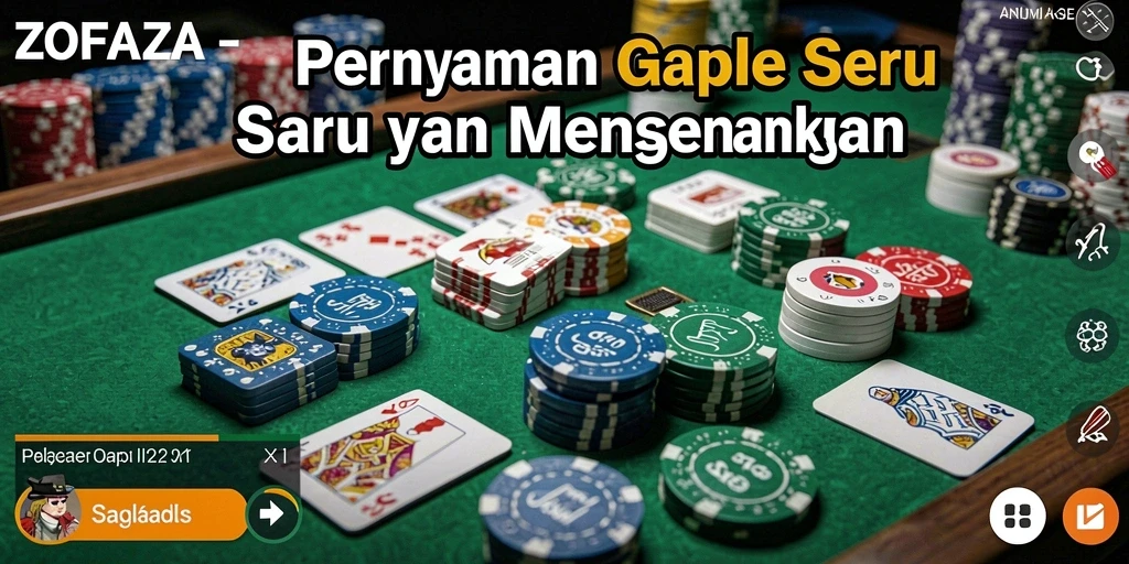 Tampilan gameplay ZOFAZA yang mendebarkan dan penuh strategi Gaple.